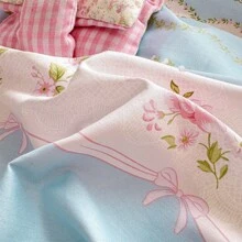 Set de 3 piezas de Funda Nórdica, adecuado para todas las estaciones, cierre con cremallera, suave y cómodo, transpirable y que absorbe la humedad, lavable a máquina, estampado floral, 2 colores disponibles (1 Funda Nórdica, 2 Fundas de Almohada, Sin Edredón)