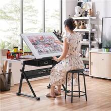 Height Adjustable Art Desk For Adults Tilting Tabletop Drafting Drawing Table - 1 - View 5