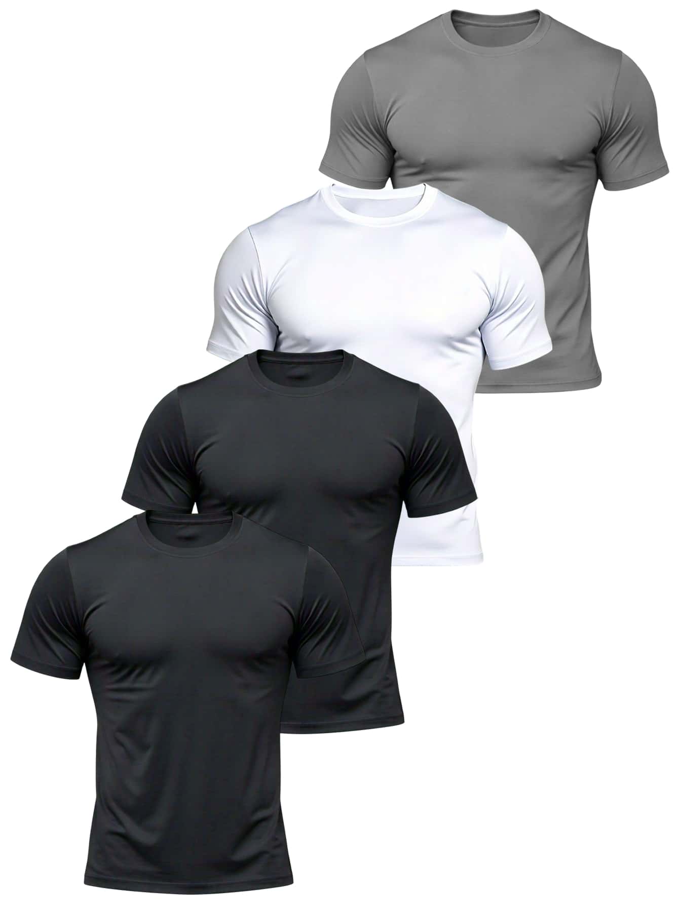 Kit 4 Camisetas De Academia Dry Fit Masculina Treino Manga Curta Drifit Corrida CrossFit Fitness Lisa Poliester Premium Anti Suor Anti Odor
