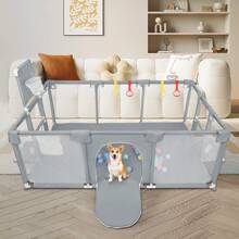Parc Bébé Barrière pour bébé - Parc pour animaux, 180*120*66cm Enclos pour chien et chat (coin enveloppé) + 50 balles + 4 anneaux pour les mains + 4 ventouses