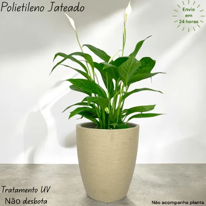 Vaso de Planta Coluna Redonda Riscada de Polietileno Grafiato Com proteção Uv resistente para decoração de casa e jardim