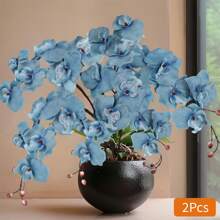 1/2 peças, orquídea borboleta artificial de primavera, orquídea falsa de 29 polegadas de altura, flor para decoração de vaso, lareira para casa, decoração de primavera para casamento