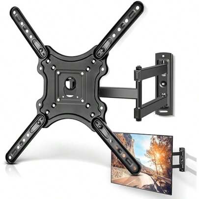 Soporte de TV con Brazo, Base para TV, Soporte de Pared Articulado para Pantallas de 14″ a 60″, Soporta hasta 30kg, Máx Vesa 400x400mm, Negro