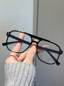 3副男女通用方形大框百搭学院风无度数眼镜，修饰脸型