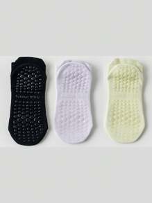 3 Pairs Women Yoga Socks Non Slip Pilates Socks With Grips, For Gym - Multicolor - View 9