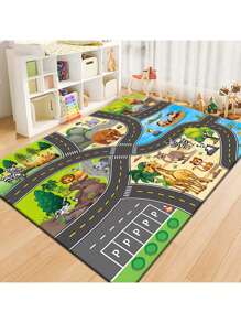 1 件中东畅销 3D 卡通可爱地毯，适用于客厅、卧室、入口垫、新年礼物、防尘防滑可机洗时尚家居装饰地毯、可爱宠物玩具垫 - 彩色 - 查看 11