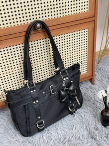 2024 Neue Studentenhandtasche für Frauen, Schultertasche mit großer Kapazität, süße Motorradtasche mit Premium-Nischendesign, Pendlertasche