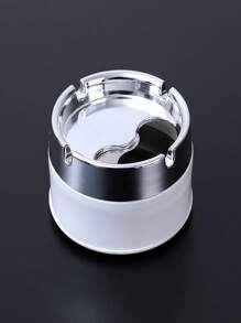 1 pièce Cendrier élégant, cendrier en acier inoxydable résistant aux rayures, anti-renversement avec couvercle résistant au vent, pour la maison, le café, le bar, la voiture