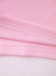 MURAMASA Women's Comfortable Casual T-Shirt With Cute Alphabet, Apple And Pencil Print - 粉色 - 查看 5