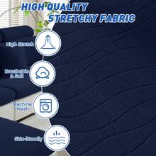 YSTYLE 彈性沙發座椅套、防水沙發墊套、沙發墊套、彈性可水洗沙發墊套 - 藏蓝色 - 查看 3