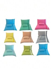 2-Piece Single Bed Sheet Set 100% Cotton Mesh - Sheet And Pillowcase - 24 Thread Count - 135 Grammage - Green - View 3