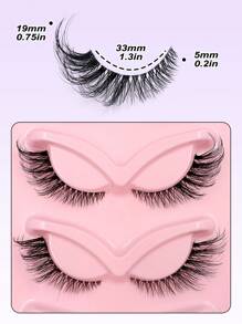 Asiteo 5 Pairs Cat Eye & Fox Eye False Eyelashes With Transparent Band, Natural Looking Faux Mink Eyelashes For Makeup - 眼尾拉長款 - 查看 5