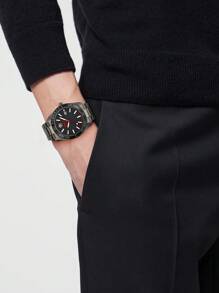 Versace V-Dome 男士奢华手表 – 42 毫米黑色表盘，黑色不锈钢表带 (VE8E00724) – 运动型计时石英表 - 黑色 - 查看 5