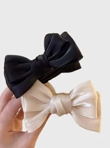 1pc Girls' Chiffon Double-Layer Bowknot Hair Clip