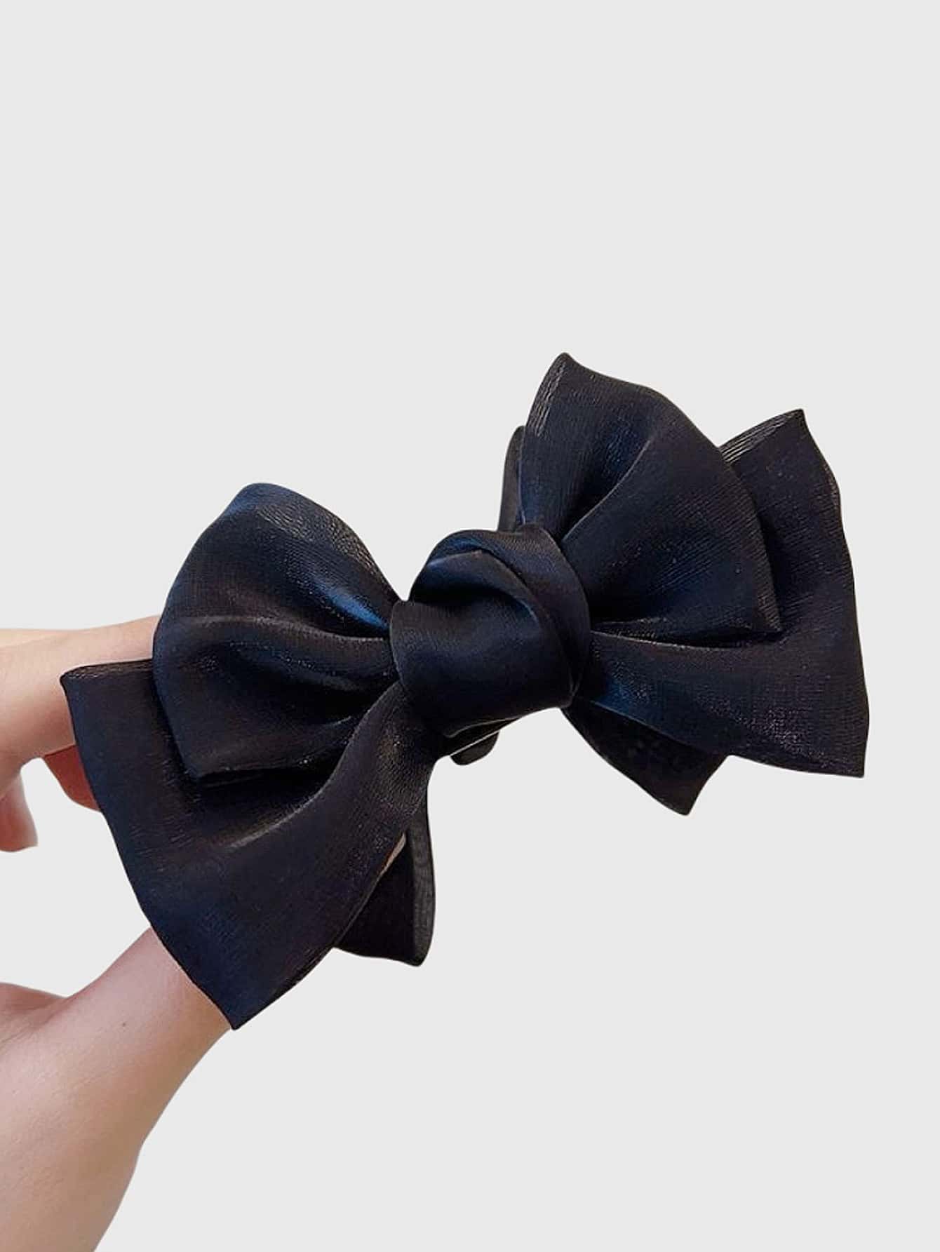 1pc Girls' Chiffon Double-Layer Bowknot Hair Clip