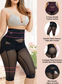 Body Shaper For Women Tummy Control Shapewear Leggings Seamless Butt Lifter Panties High Waist Trainer Thigh Slimmer - màu đen - Xem 3
