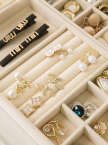 9 件/套珠宝收纳盒，珠宝整理托盘，天鹅绒珠宝展示托盘，可堆叠珠宝架，抽屉式珠宝托盘，适用于戒指、口红、手表、卧室珠宝展示、梳妆台、化妆台、圣诞节、万圣节、情人节礼物 - 彩色 - 查看 6