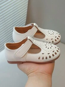 Toddler Girls' Summer Hollow Out Sandals, New 2024 Fashion Breathable Non-Slip Vintage Beach Shoes - Beige - View 3