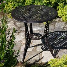 Lazy Susan Ivy 2-Sitzer-Bistro-Set | Aluminiumguss-Gartenmöbel-Set | Wetterfest | Wartungsfrei | 2 x Bistro-Stühle | Schiefergrau - Schiefergrau - Übersicht 11