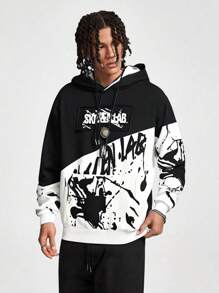 Sudaderas con capucha de polar, sudaderas con capucha, jerséis para correr, ropa deportiva informal de algodón - Blanco y Negro - Ver 1