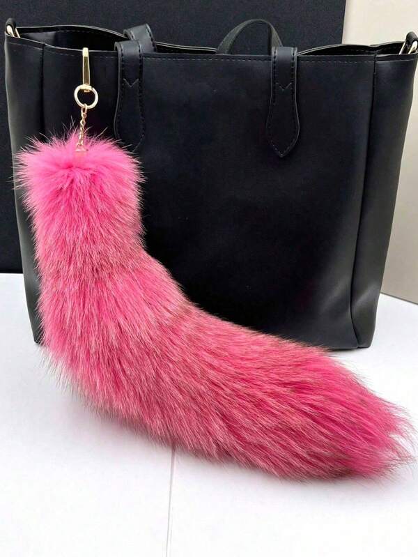 Cute Fox Tail Design Car Keychain Suitable For Daily Use Gifts For Women Valentines