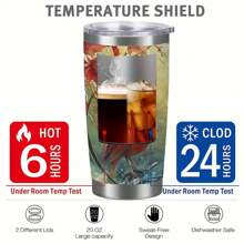 1 件 20 盎司个性化玻璃杯 DIY 带名字文字，不锈钢定制旅行玻璃杯，带有特殊鸟类照片设计，带盖和吸管的隔热双层玻璃杯，使用家人、夫妻、孩子、朋友、宠物的名字的保冷隔热夏季咖啡水瓶，妻子送给丈夫的个性化礼物，生日礼物，女儿儿子孩子在父亲节送给爸爸的最佳礼物，定制咖啡杯，带有最佳爸爸文字的咖啡杯