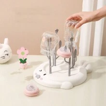 1 pièce Porte-bouteille de bébé en forme de cactus/arbre à vœux, support multifonctionnel de drainage pour biberons et tasses de bébé, étagère de rangement détachable