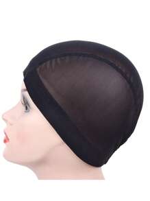 Mesh Dome Cap For Wig Making 1pc Stretchable Dome Mesh Lace Front Wig Caps For Women (Black) - Multicolor - View 6