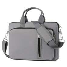 15.6" Professional Laptop Notebook Case Sleeve Computer Shoulder Bag Pockets - Grey - View 1