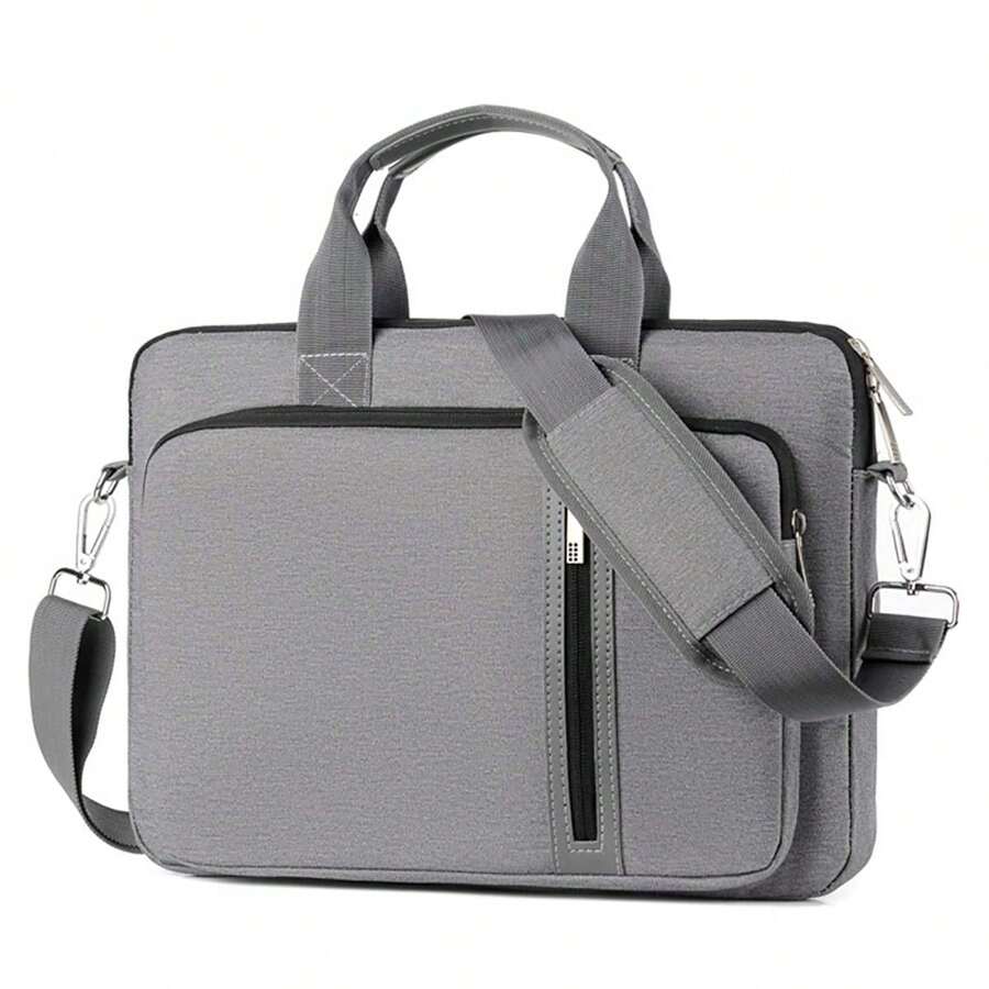 15.6" Professional Laptop Notebook Case Sleeve Computer Shoulder Bag Pockets - Grey - View 1