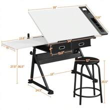 Height Adjustable Art Desk For Adults Tilting Tabletop Drafting Drawing Table - 1 - View 4