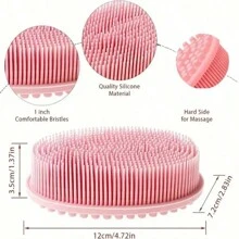 1pc Silicone Cleaning Brush For Shower, Silicone Shampoo Shower Brush, Household Adult Double-Sided Rubbing Bath Brush, Massage Bath Brush, Bathroom Cleaning Tools