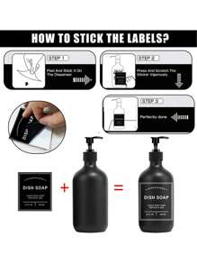 LEAPAIR 2/3 Peças Dispenser de Sabão de 500ml com Rótulos, com Bandeja, Conjunto de Dispenser de Sabão para Mãos e Louças, Garrafas de Bomba de Plástico, Garrafas Recarregáveis Preto Fosco de Shampoo e Condicionador, Garrafas de Bomba Vazias Reutilizáveis de 500ml, Dispensers de Sabão para Bancada do Banheiro, Rótulo de Garrafa de Loção de Gel de Banho e Shampoo, Armazenamento de Cozinha e Banheiro, Decoração de Banheiro, Decoração de Outono, De Volta às Aulas