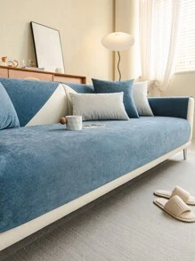 1pc Solid Color Waterproof Sofa Cover, Non-Slip, Pet-Friendly, Simple Style, Non-Sticky, Suitable For Bedroom, Living Room, Office Home Decor, Fits Single, Loveseat, 3-Seater, 4-Seater And Sectional Sofas