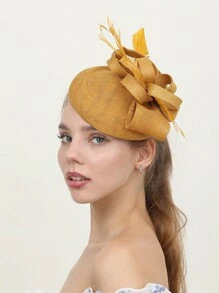 1pc Feathery Striped Bohemian Elegant Court Style Polyester Fiber Face Veil Hair Accessory, Suitable For Weddings, Festivals, And Tea Parties Mini Hats Tiny Hats Derby Hat Fascinator Mini Top Hat Mini Cap, School Stuff, College, Gifts