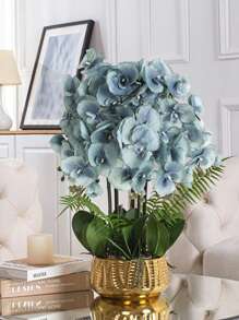 1/3/5/8 buc buchet de flori de orhidee din mătase artificială, decor de plante artificiale pentru cameră, piesă centrală de toamnă, buchet de mireasă, decorațiuni de nuntă, material pentru coroane DIY, petrecere de ziua de naștere, casă, sufragerie, vază, grădină în aer liber, Ziua Îndrăgostiților, cadou de Anul Nou - albastru deschis - Vizualizare 7