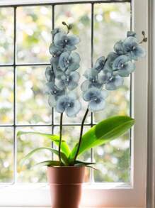 1/3/5/8 buc buchet de flori de orhidee din mătase artificială, decor de plante artificiale pentru cameră, piesă centrală de toamnă, buchet de mireasă, decorațiuni de nuntă, material pentru coroane DIY, petrecere de ziua de naștere, casă, sufragerie, vază, grădină în aer liber, Ziua Îndrăgostiților, cadou de Anul Nou - albastru deschis - Vizualizare 5