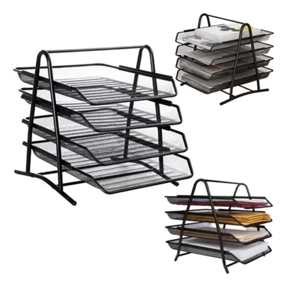 organizador mesa porta A4 papel documentos 4 bandeja 3 bandeja