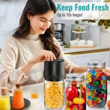 A Set Of Cordless Electric Mason Jar Vacuum Sealers - USB Rechargeable, Suitable For Wide Mouth And Regular Mouth Jars, For Food Storage And Fermentation, Canning Vacuum Sealer