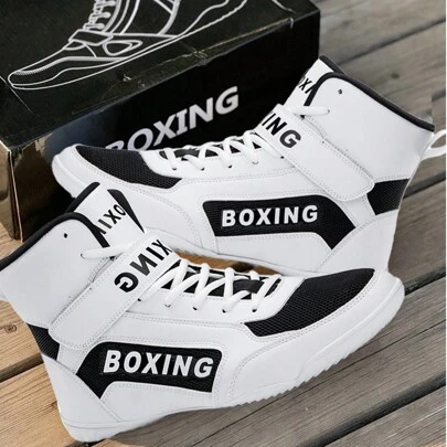 TACHUAN Professional Wrestling Shoes For Men And Women, High-Top Combat Boxing Shoes, Training Boots For Muay Thai, MMA, Fitness Boxing
