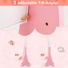 Lifezeal Kids Jewelry Cabinet Standing Children Jewelry Organizer With Full-Length Mirror White/Pink - White - View 7