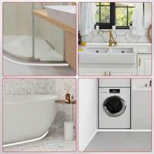 1 szt. 2 m/78,74 cala Elastyczna listwa ćwierćokrągła Odklej i przyklej gumową dekoracyjną listwę, dwustronna samoprzylepna, odpowiednia do podłóg, łazienek, blatów - Wielokolorowe - Zobacz 6