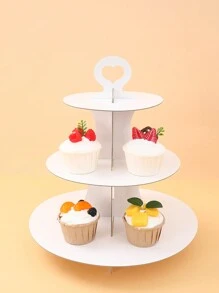 1Pc 3 Tier Solid Color Cupcake Display Stand, Food Display Rack, Dessert Rack,Kitchen Dining Table Decor,Party Desktop Decor,Birthday Party Supplies,Party Favors,Perfect For Rustic Weddings,Bridal Shower,Birthdays, Babyshower, Ceremony,Holidays, Picnics