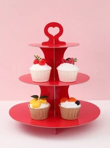 1Pc 3 Tier Solid Color Cupcake Display Stand, Food Display Rack, Dessert Rack,Kitchen Dining Table Decor,Party Desktop Decor,Birthday Party Supplies,Party Favors,Perfect For Rustic Weddings,Bridal Shower,Birthdays, Babyshower, Ceremony,Holidays, Picnics
