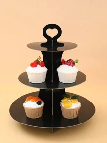 1Pc 3 Tier Solid Color Cupcake Display Stand, Food Display Rack, Dessert Rack,Kitchen Dining Table Decor,Party Desktop Decor,Birthday Party Supplies,Party Favors,Perfect For Rustic Weddings,Bridal Shower,Birthdays, Babyshower, Ceremony,Holidays, Picnics