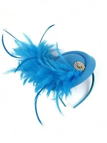 1pc Fascinator Hat For Women Tea Party Kentucky Derby Fascinator Artificial Feathers Hat Pillbox Hat - A - View 17