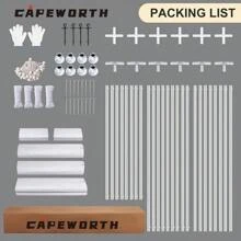 Carport,12x20 Heavy Duty Carports, Canopy, Garage, Metal Shed, With 4 Roll-Up Ventilated Windows, Outdoor, Storage, Car, Boat,12x20 Grey - White-10X20 - View 7