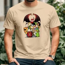 Dragon's Den T-Shirt - 100% Cotton - Beige - View 1