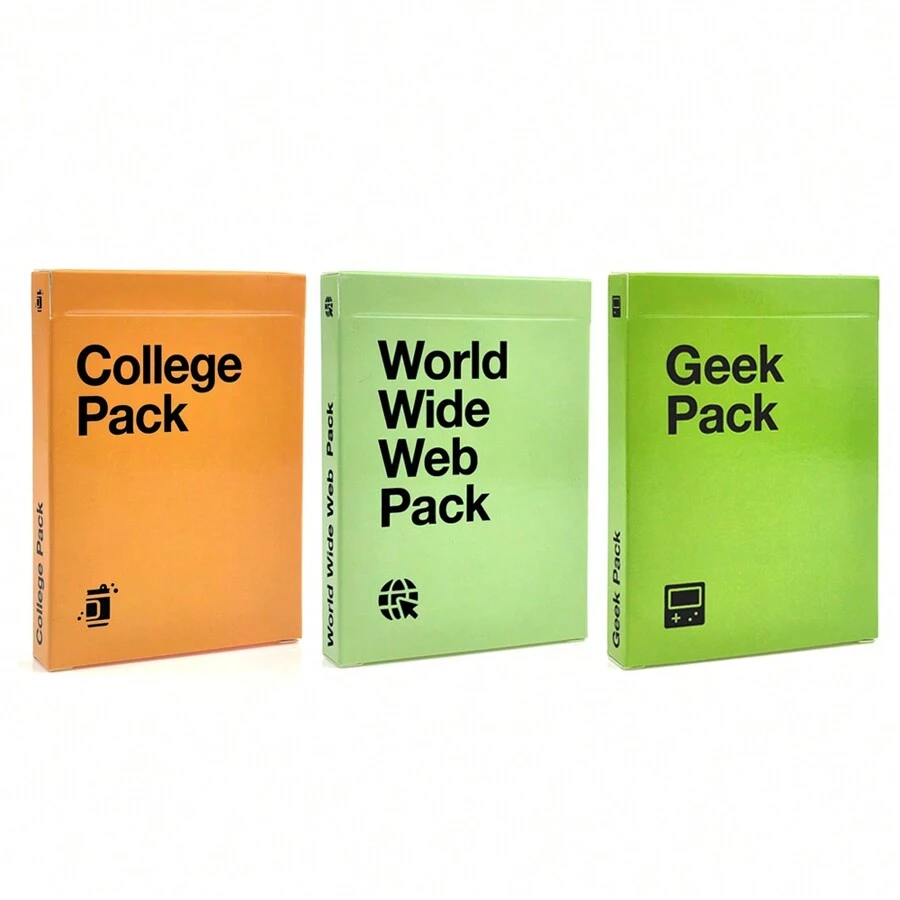Espansioni del gioco Cards Against Humanity: Mini Pack, Pack Universitario, Pack Web Mondiale, Pack Nerd per feste per adulti, giochi di carte divertenti per serate di gioco, Natale - Multicolore - Visualizzare 1