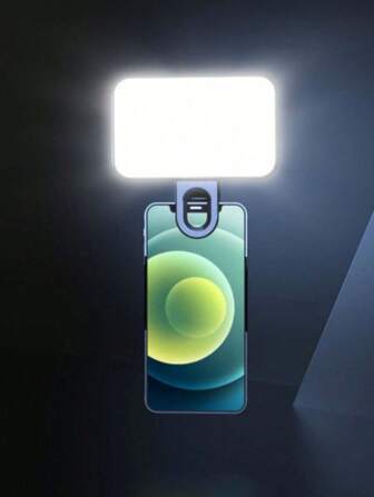 LED 补光灯自拍灯、LED 手机补光灯、便携式补光灯 3 种照明模式、便携式迷你夹式补光灯、化妆、直播、变焦会议可充电夹式视频/照片灯，适用于手机、相机